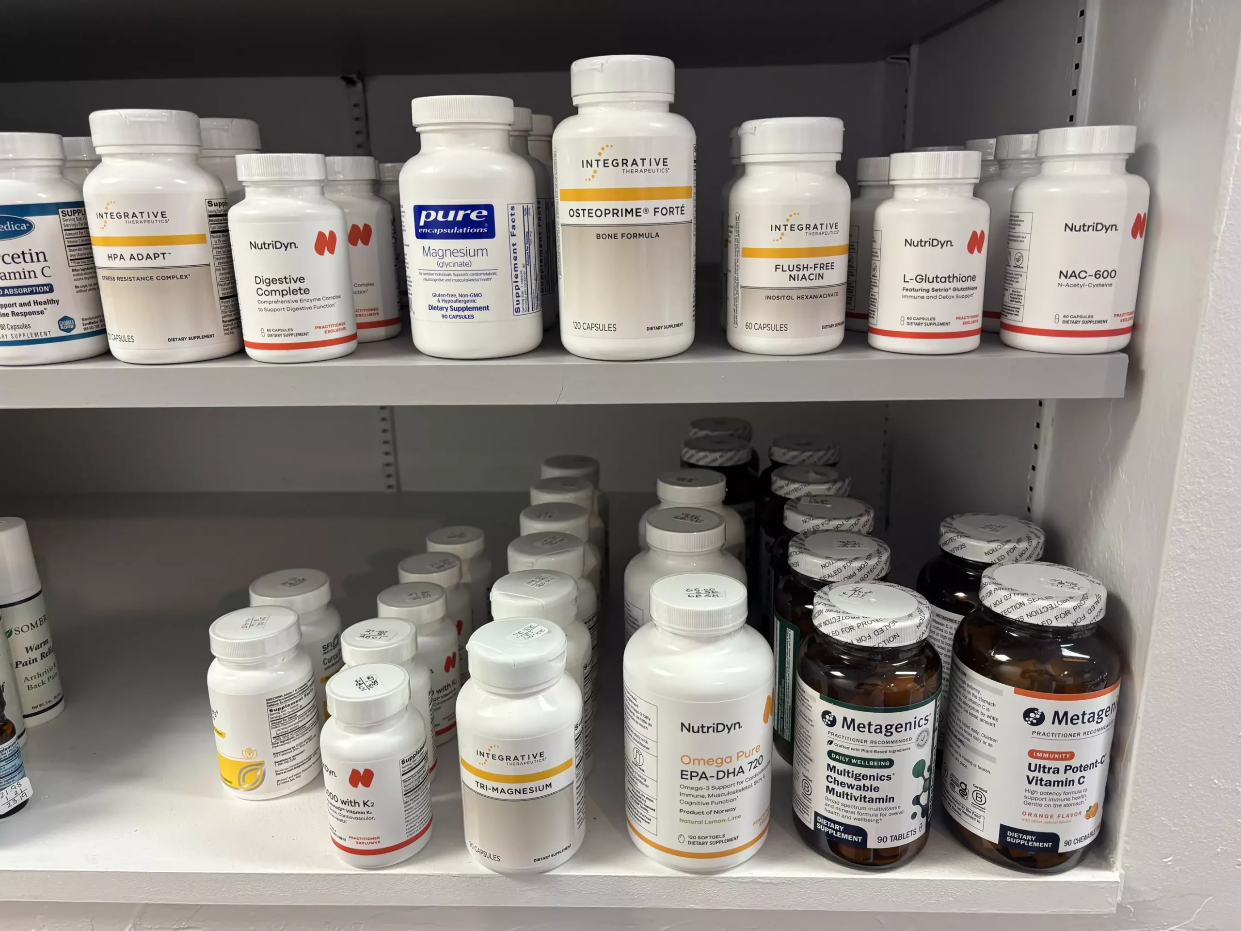 Nutritional supplements available at Peninsula Chiropractic Center